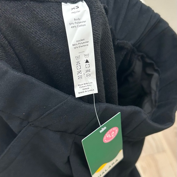 Halara High Waisted Plicated Side Pocket Wide Leg Fleece Casual Cotton Pants XS - Picture 3 of 7